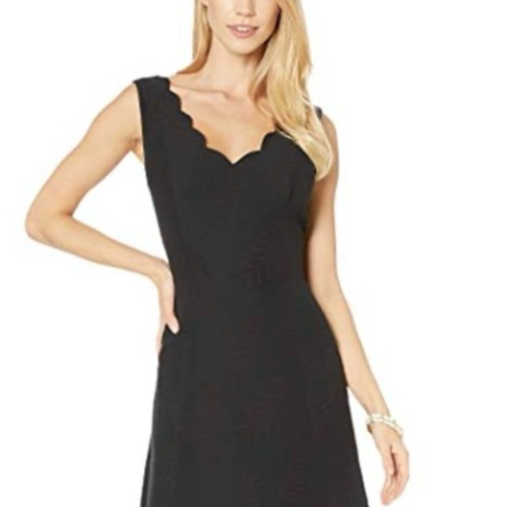 Lilly Pulitzer Sabeen Strech Dress V-Neck Textured Fern Pucker Jaquard Dress